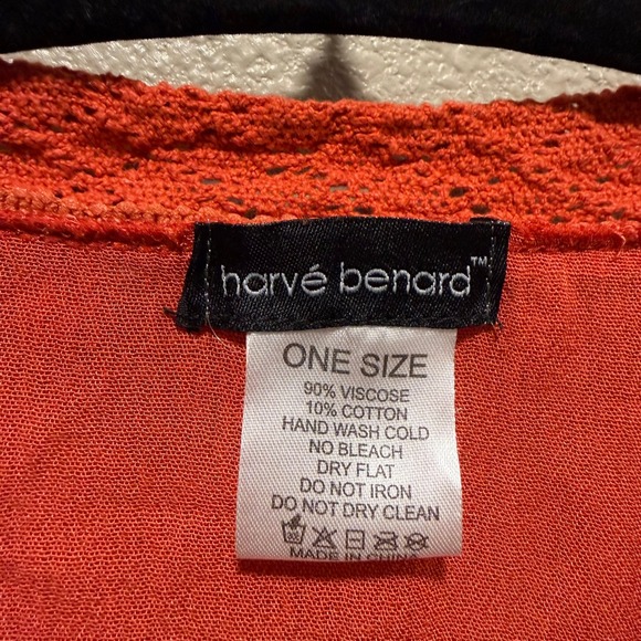 Harve Benard Womens Burnt Orange Crochet Pom Pom Tassel Poncho Top One Size - Picture 4 of 5